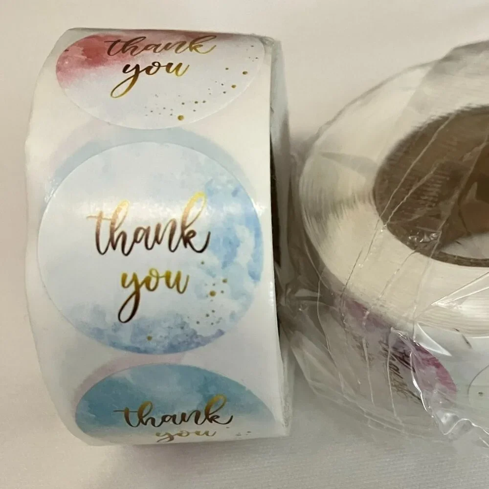 1500 Stickers - 3 x 500 Thank You Self Adhesive Stickers NEW TAX Write off